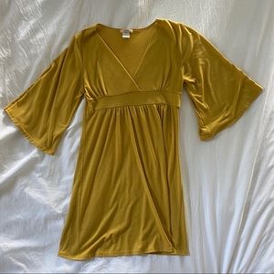 Boho Long Bell Sleeve Mini Dress